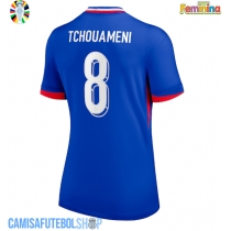 Camisa de time de futebol França Aurelien Tchouameni #8 Replicas 1º Equipamento Feminina Europeu 2024 Manga Curta